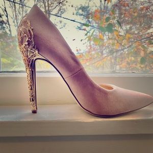 Pink and gold heels